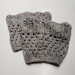 2/$20 cozy soft handmade knit crochet grey womens boot cuffs